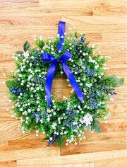 Summer Blueberry and White Wreath