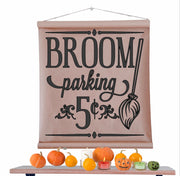 Halloween Broom Parking Scroll Sign