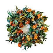 Dried orange and artificial eucalyptus wreath
