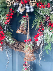 Farmhouse Winter Wreath with Bells