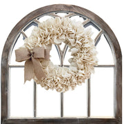 White Burlap Wreath with Bow